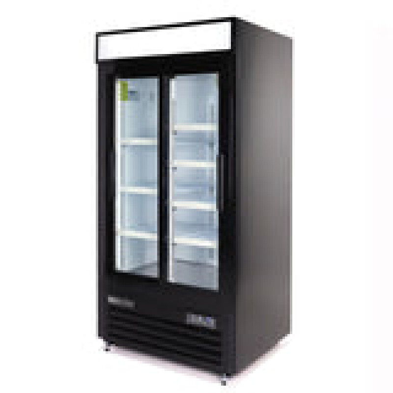 Maxx Cold Double Glass Door Narrow Width Merchandiser Refrigerator, Sliding Door, 36 cu. ft. MXM236RSBHC