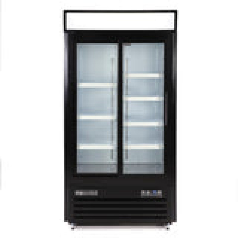 Maxx Cold Double Glass Door Narrow Width Merchandiser Refrigerator, Sliding Door, 36 cu. ft. MXM236RSBHC