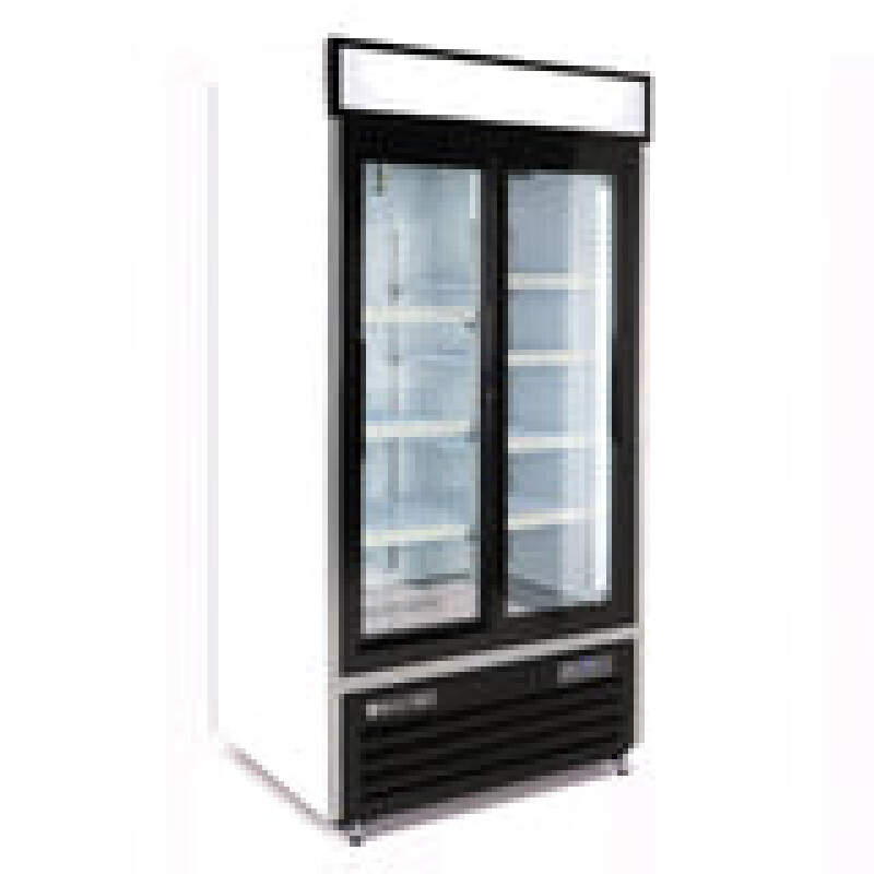Maxx Cold Double Glass Door Narrow Width Merchandiser Refrigerator, Sliding Door, 36 cu. ft. MXM236RSHC