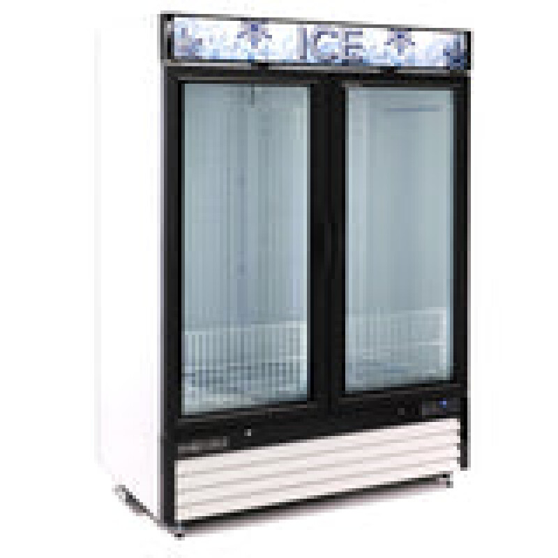 Maxx Cold Double Glass Door Ice Merchandiser Freezer, 48 cu. ft. Storage Capacity MXM248FHCICE
