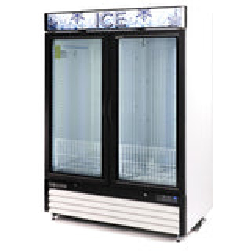 Maxx Cold Double Glass Door Ice Merchandiser Freezer, 48 cu. ft. Storage Capacity MXM248FHCICE