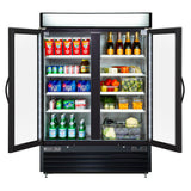 Maxx Cold Double Glass Door Merchandiser Refrigerator, Swing Door, 48 cu. ft. MXM248RBHC