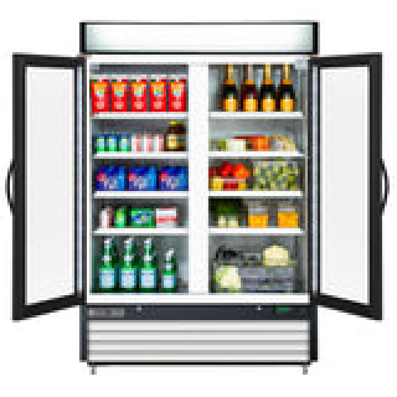 Maxx Cold Double Glass Door Merchandiser Refrigerator, Swing Door, 48 cu. ft. MXM248RHC