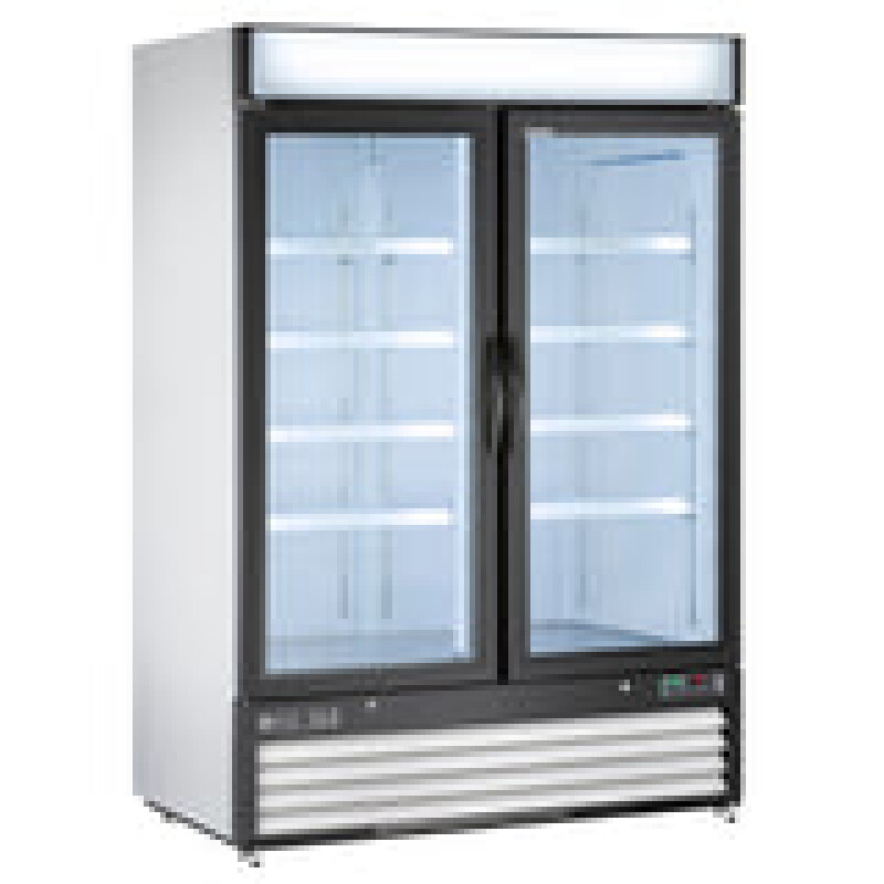 Maxx Cold Double Glass Door Merchandiser Refrigerator, Swing Door, 48 cu. ft. MXM248RHC