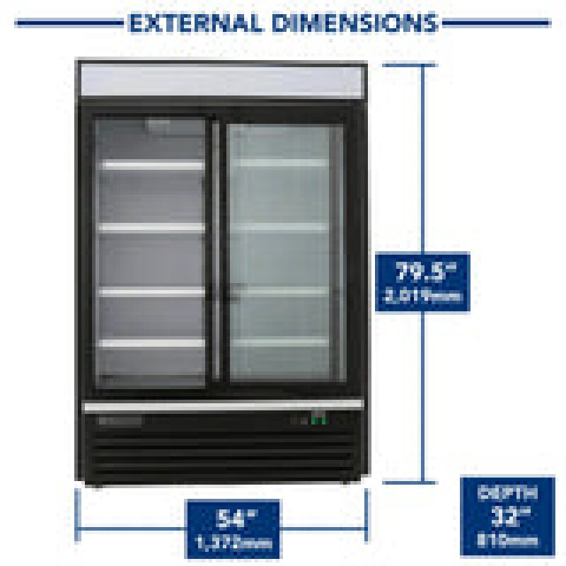 Maxx Cold Double Sliding Glass Door Merchandiser Cooler Refrigerator MXM248RSBHC