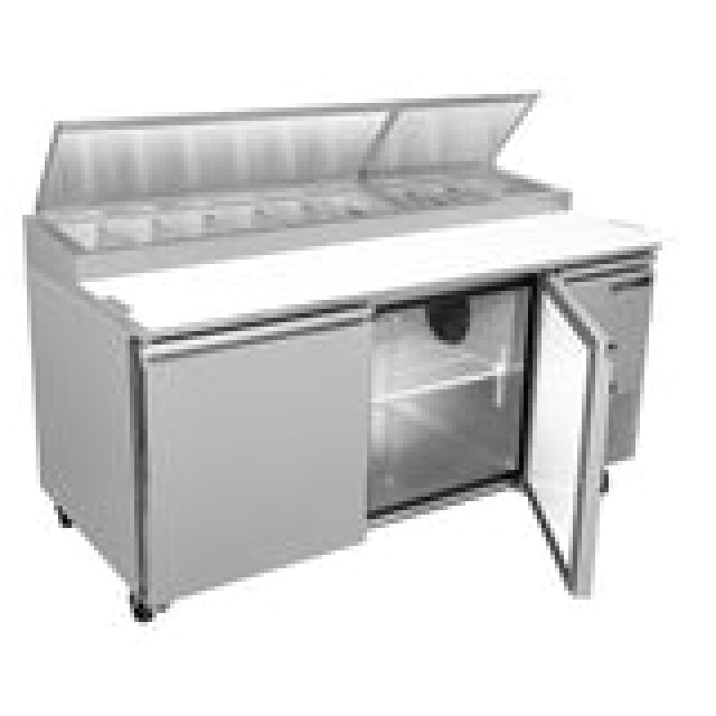 Maxx Cold Two-Door Refrigerated Pizza Prep Table, 20.91 cu. ft. Storage Capacity MXSPP70HC