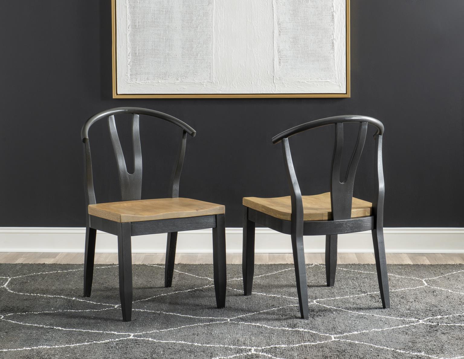 1561 Franklin DR Wishbone Back Side Chair Black N1562140