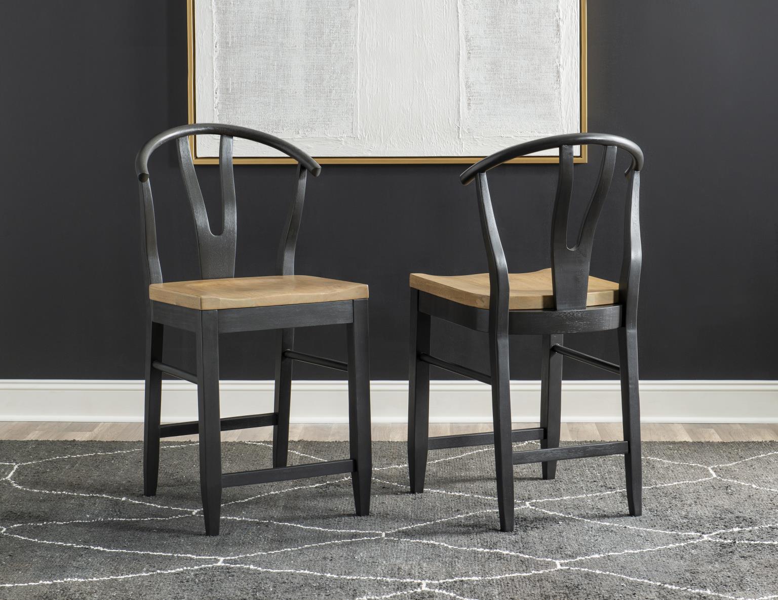 1561 Franklin DR Wishbone Back Counter Height Chair Black N1562945