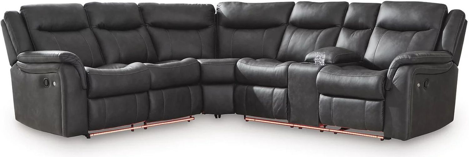 Dime-Box 2-Piece Reclining Sectional In Carbon NC13001S1