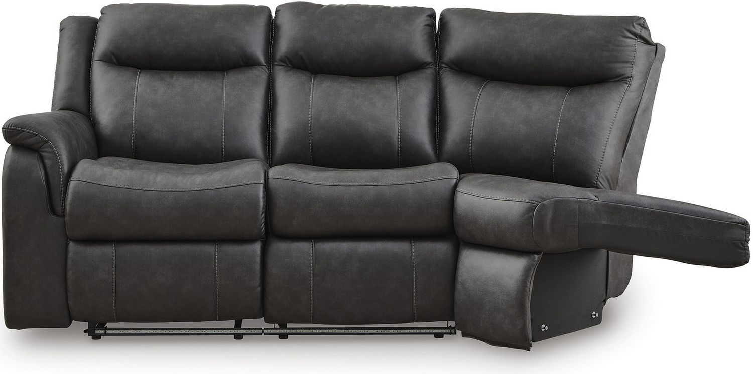 Dime-Box 2-Piece Reclining Sectional In Carbon NC13001S1