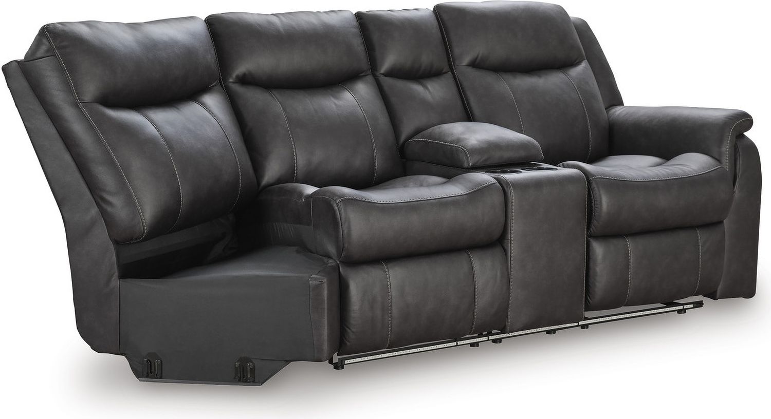 Dime-Box 2-Piece Reclining Sectional In Carbon NC13001S1