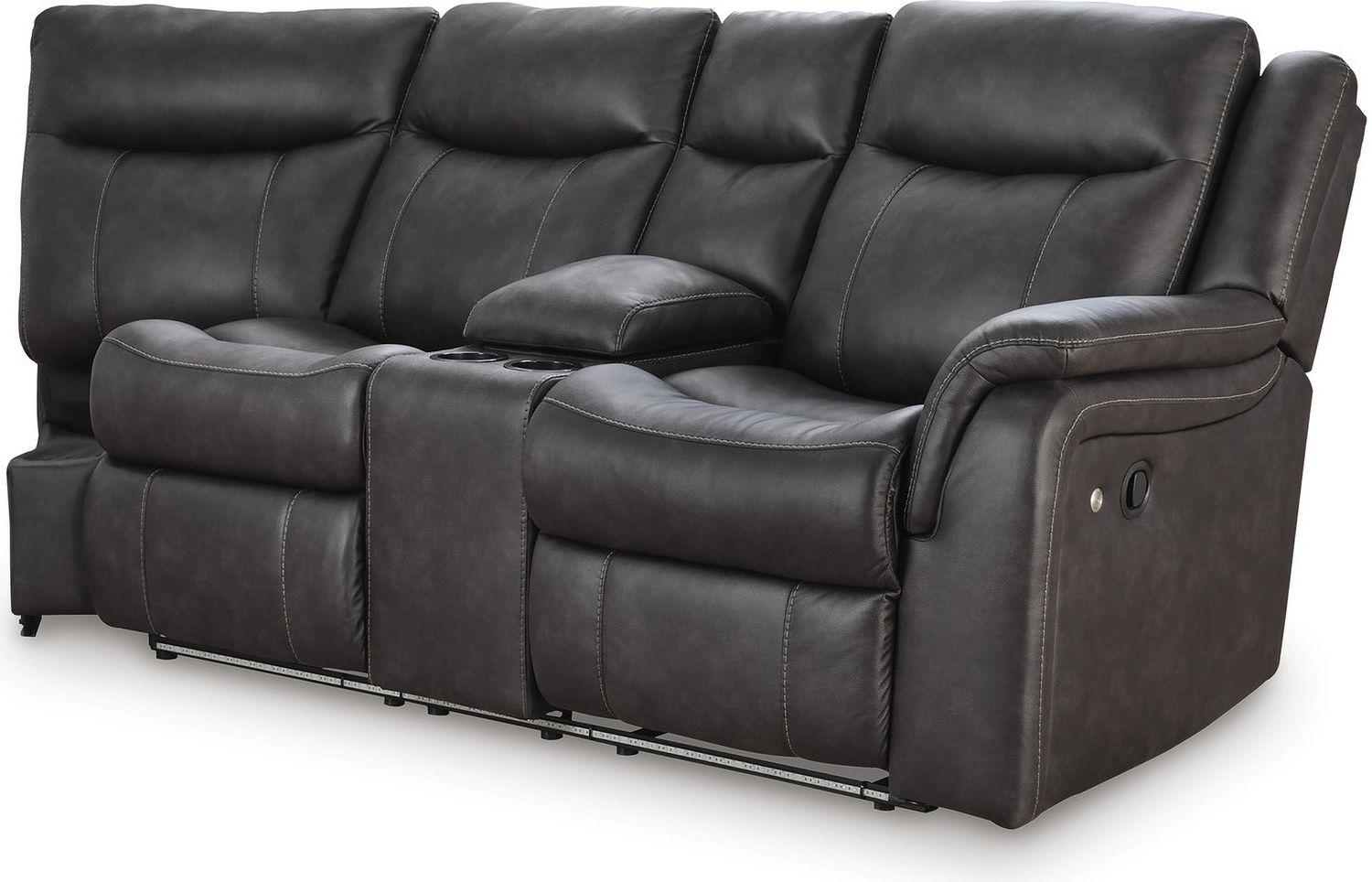 Dime-Box 2-Piece Reclining Sectional In Carbon NC13001S1