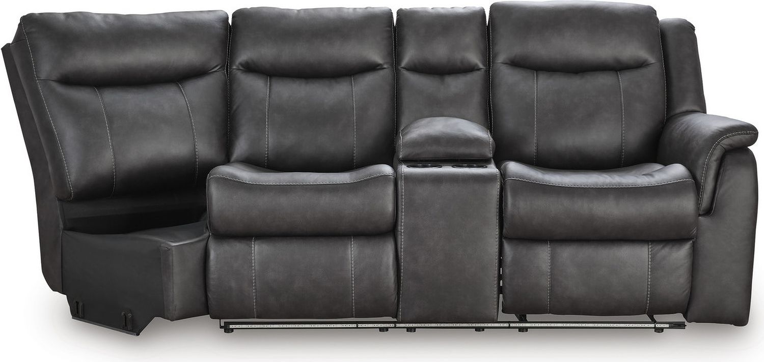 Dime-Box 2-Piece Reclining Sectional In Carbon NC13001S1
