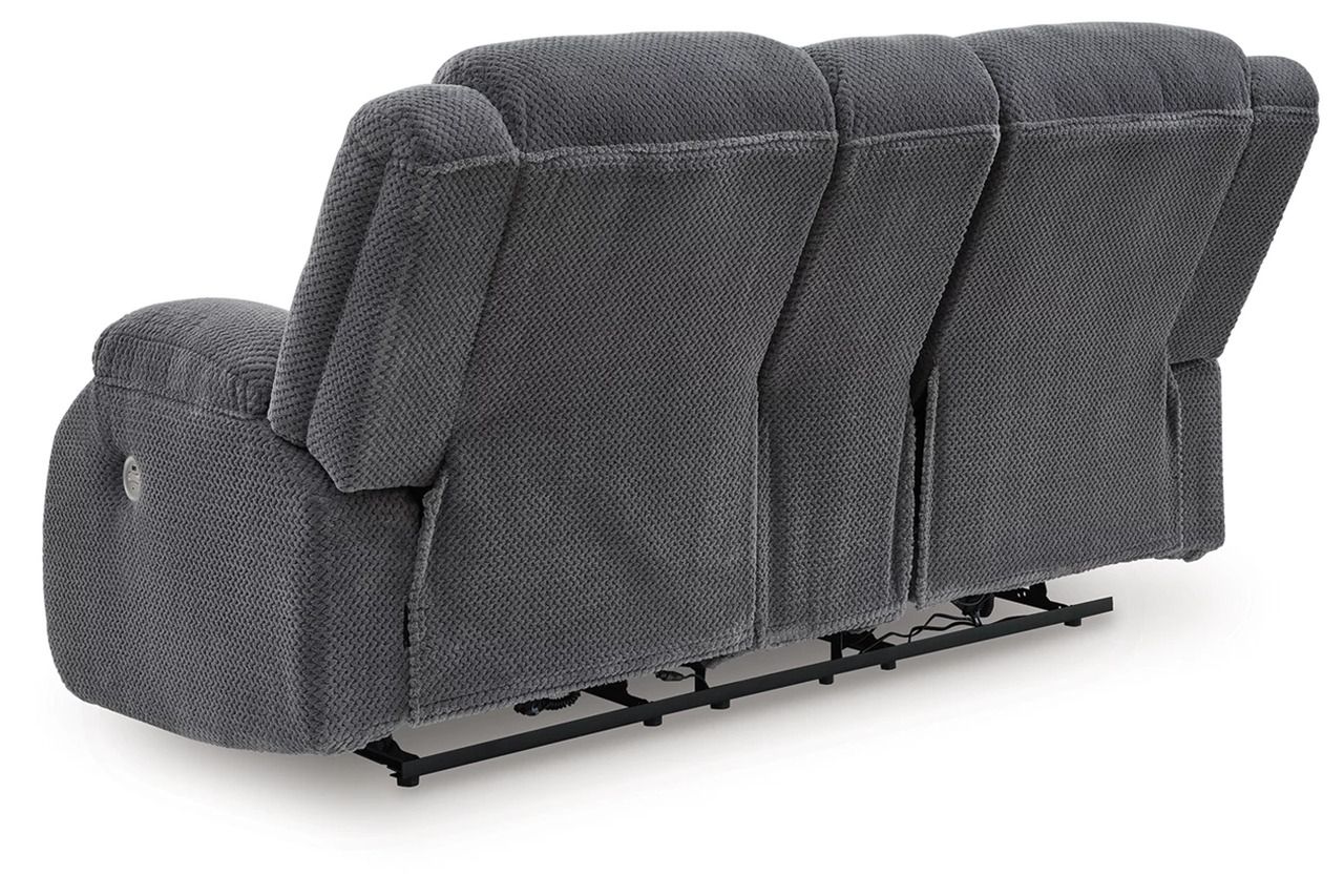 Free Wake Power Reclining Loveseat with Console In Steel NC2140596