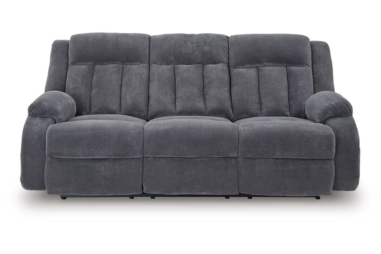 Free Wake Power Reclining Sofa with Drop Down Table In Steel NC2140599