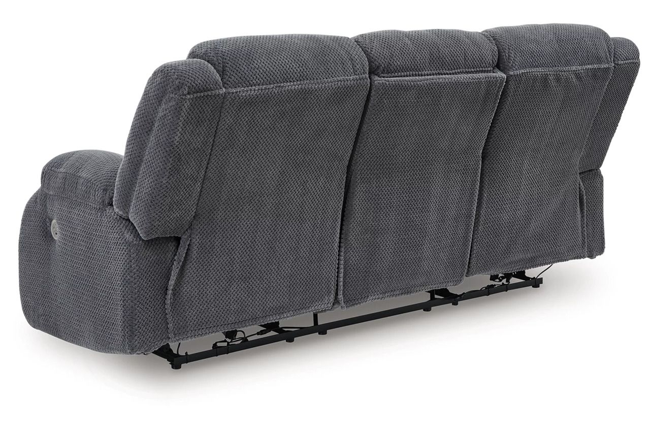 Free Wake Power Reclining Sofa with Drop Down Table In Steel NC2140599