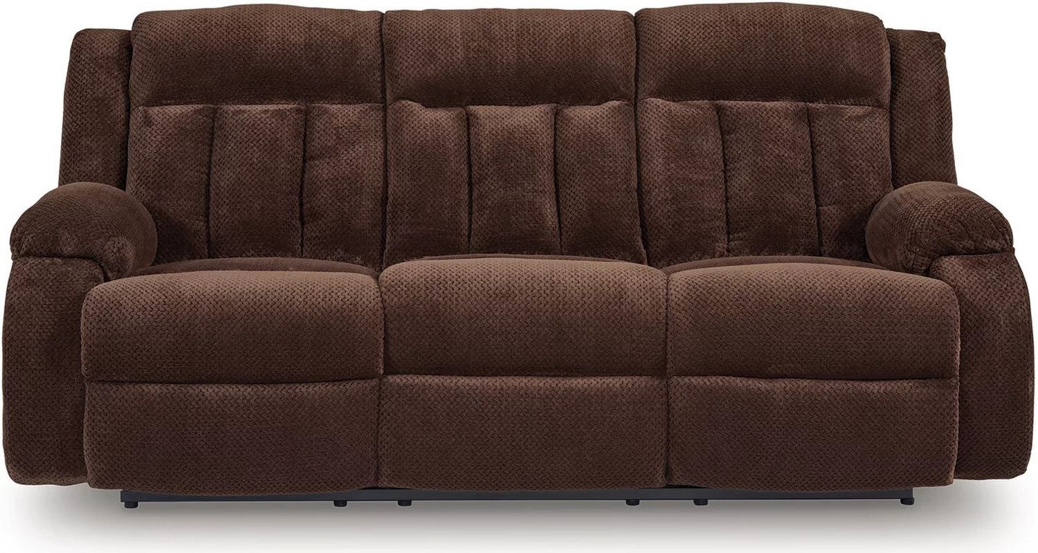Free Wake Power Reclining Sofa with Drop Down Table In Chocolate NC2140699
