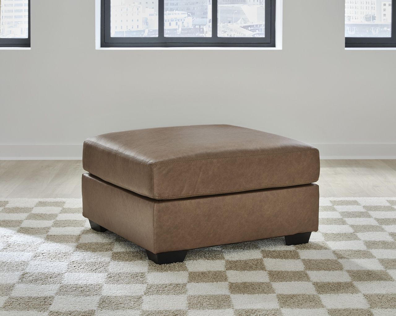 Walker Point Oversized Accent Ottoman In Caramel NC2770408