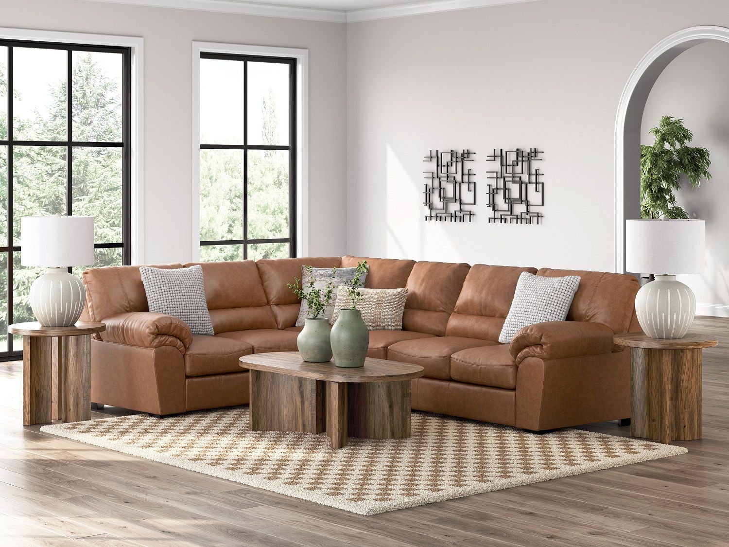 Walker Point RAF 3-Piece Sectional In Caramel NC27704S4
