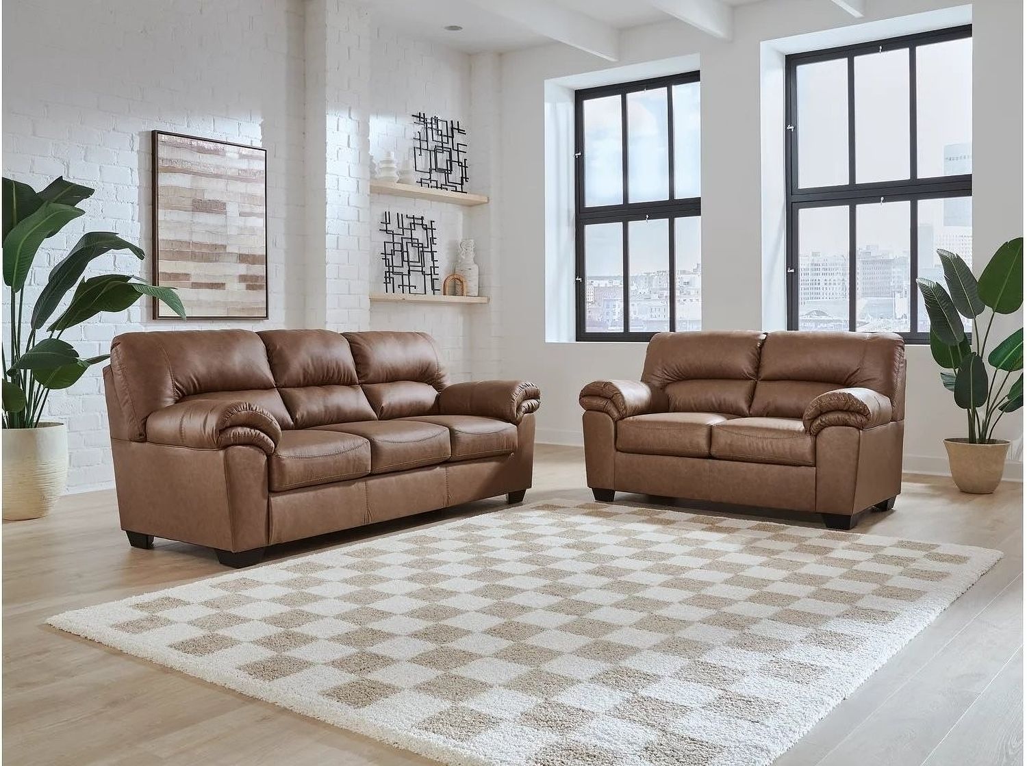 Walker Point Living Room Set In Caramel NC27704U1