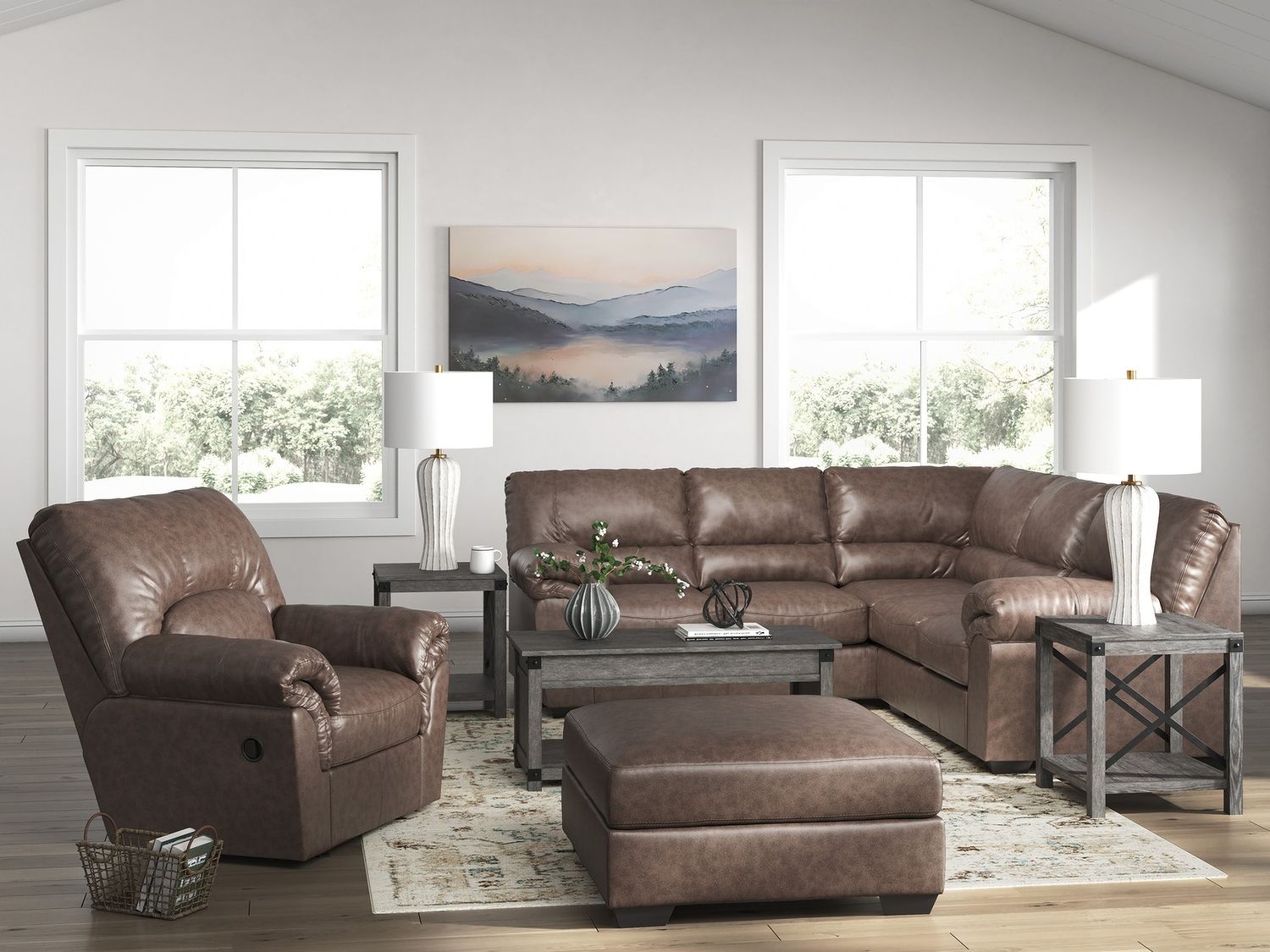Walker Point Oversized Accent Ottoman In Umber NC2770508