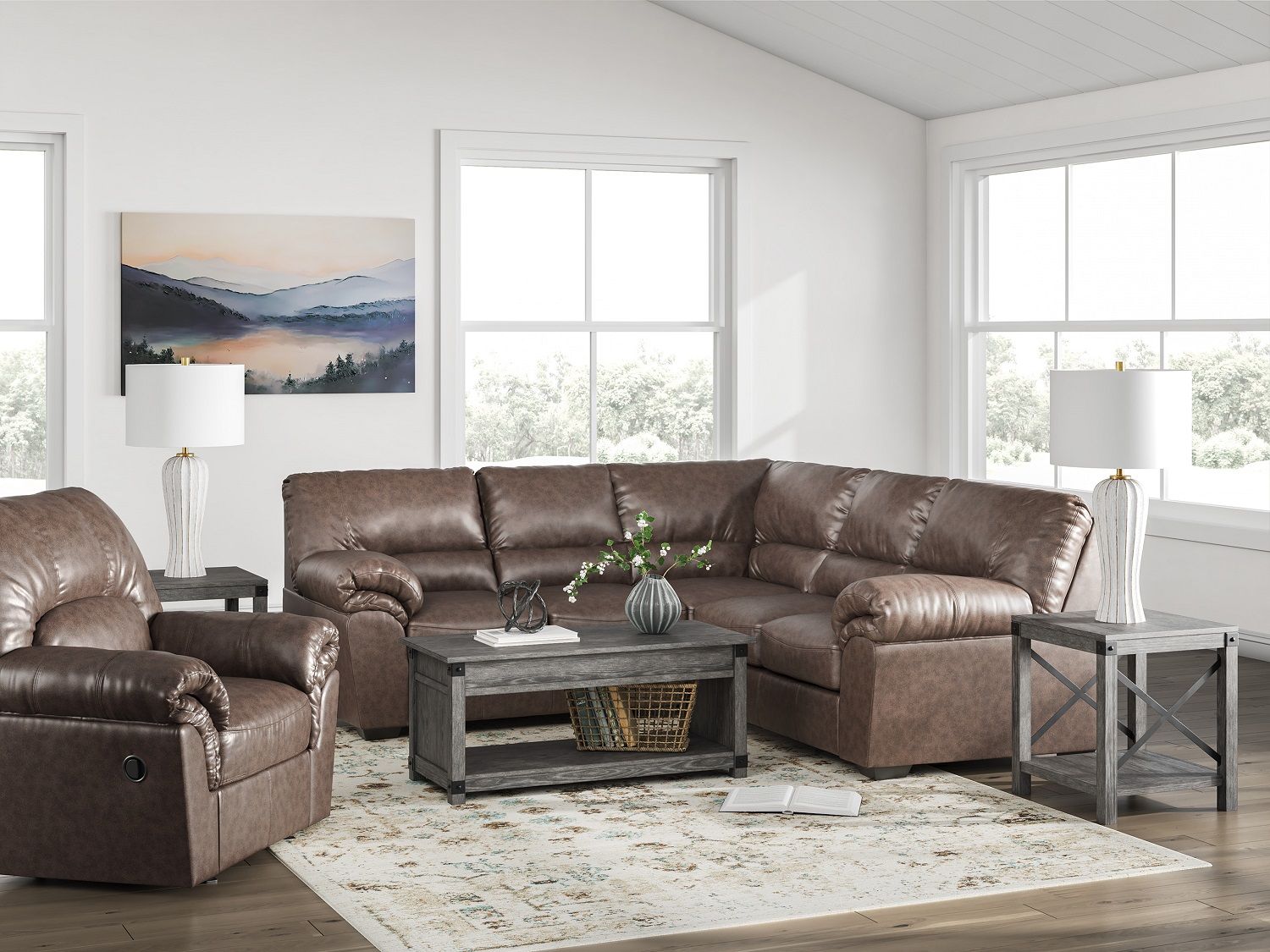Walker Point LAF 2-Piece Sectional In Umber NC27705S1