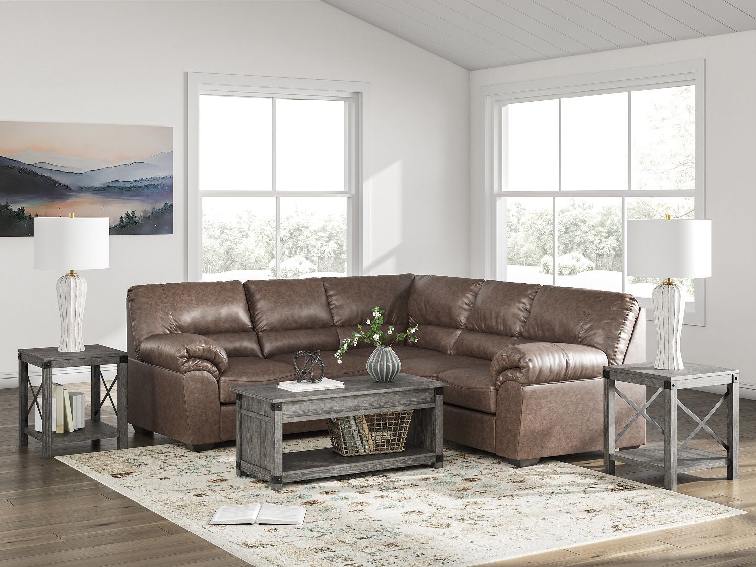 Walker Point LAF 2-Piece Sectional In Umber NC27705S1