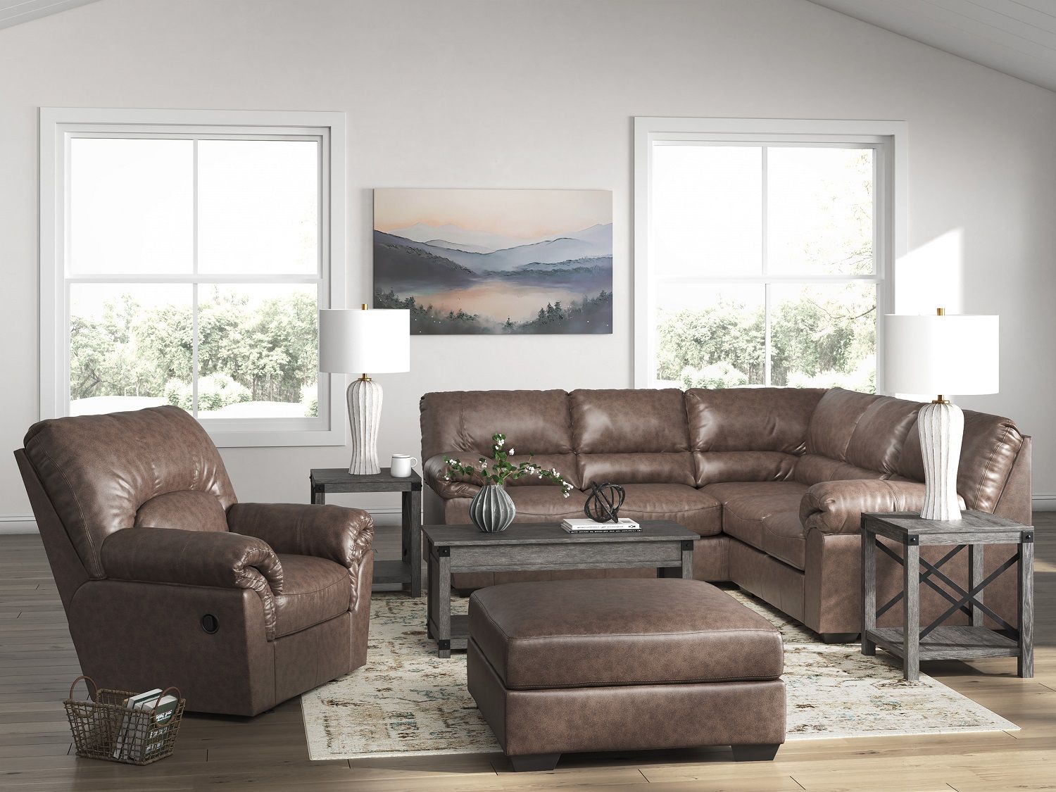 Walker Point RAF 2-Piece Sectional In Umber NC27705S2
