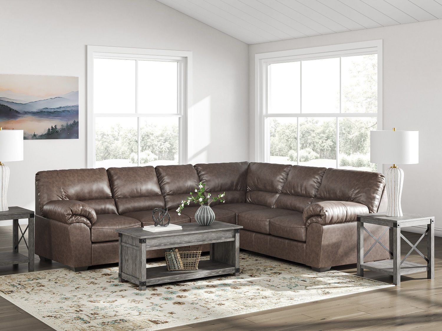 Walker Point LAF 3-Piece Sectional In Umber NC27705S3