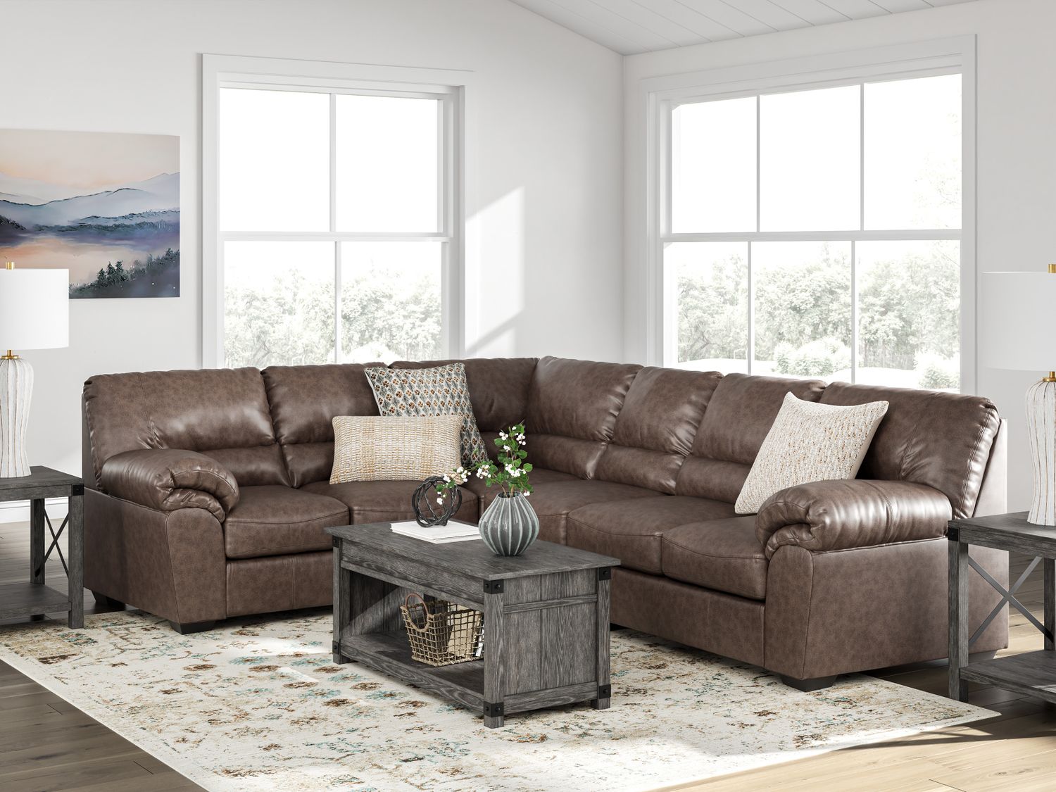 Walker Point RAF 3-Piece Sectional In Umber NC27705S4