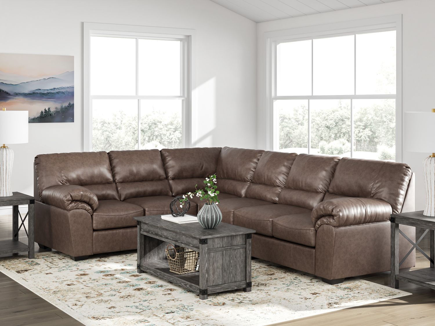 Walker Point RAF 3-Piece Sectional In Umber NC27705S4
