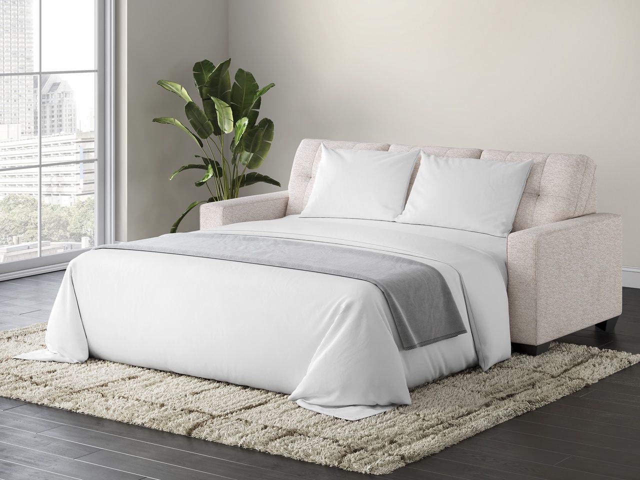Fanciful Queen Sofa Sleeper In Stone NC2920339