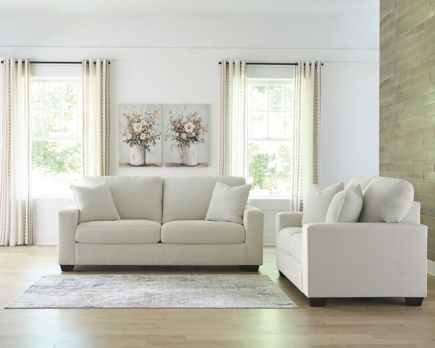 Ammon Living Room Set In Ivory NC32006U1