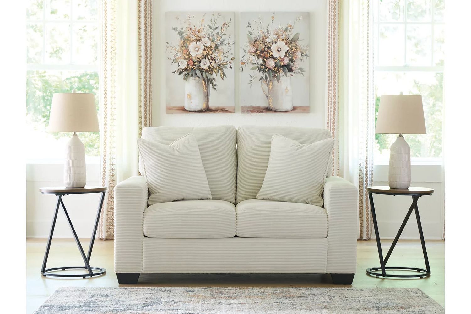 Ammon Living Room Set In Ivory NC32006U1