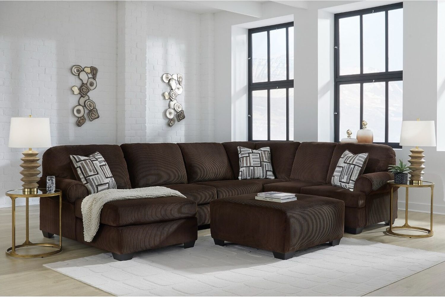 Firescrest 3-Piece LAF Sectional With Chaise In Chocolate NC35603S1