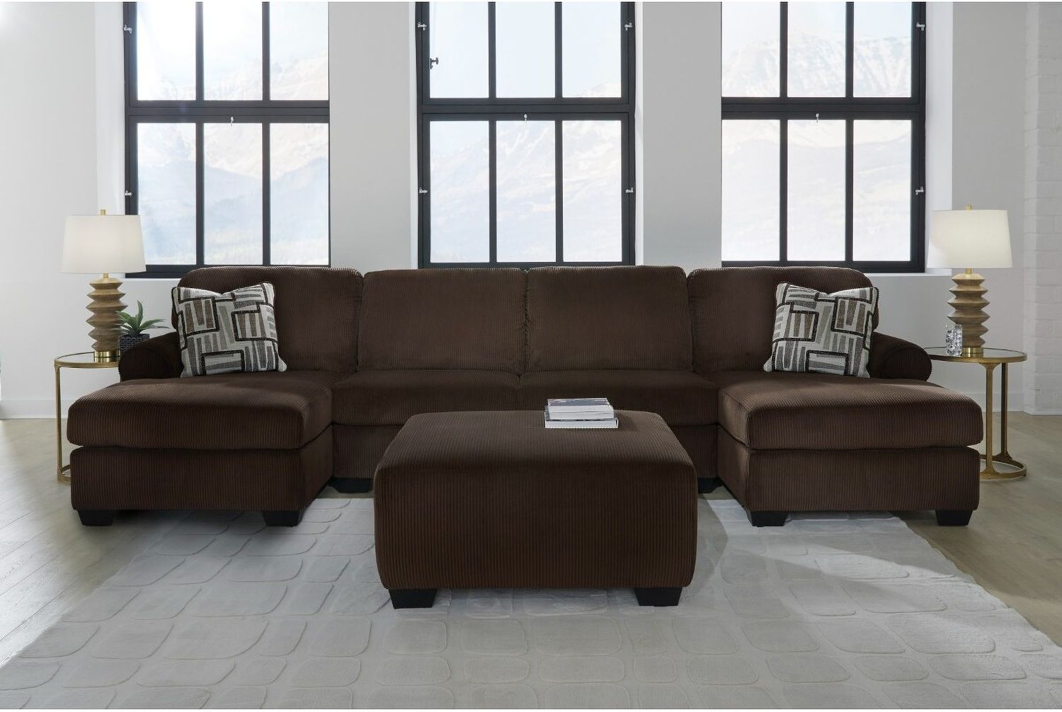 Firescrest 3-Piece LAF Sectional With Chaise In Chocolate NC35603S1