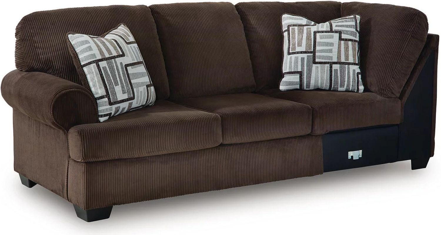 Firescrest 3-Piece RAF Sectional With Chaise In Chocolate NC35603S2