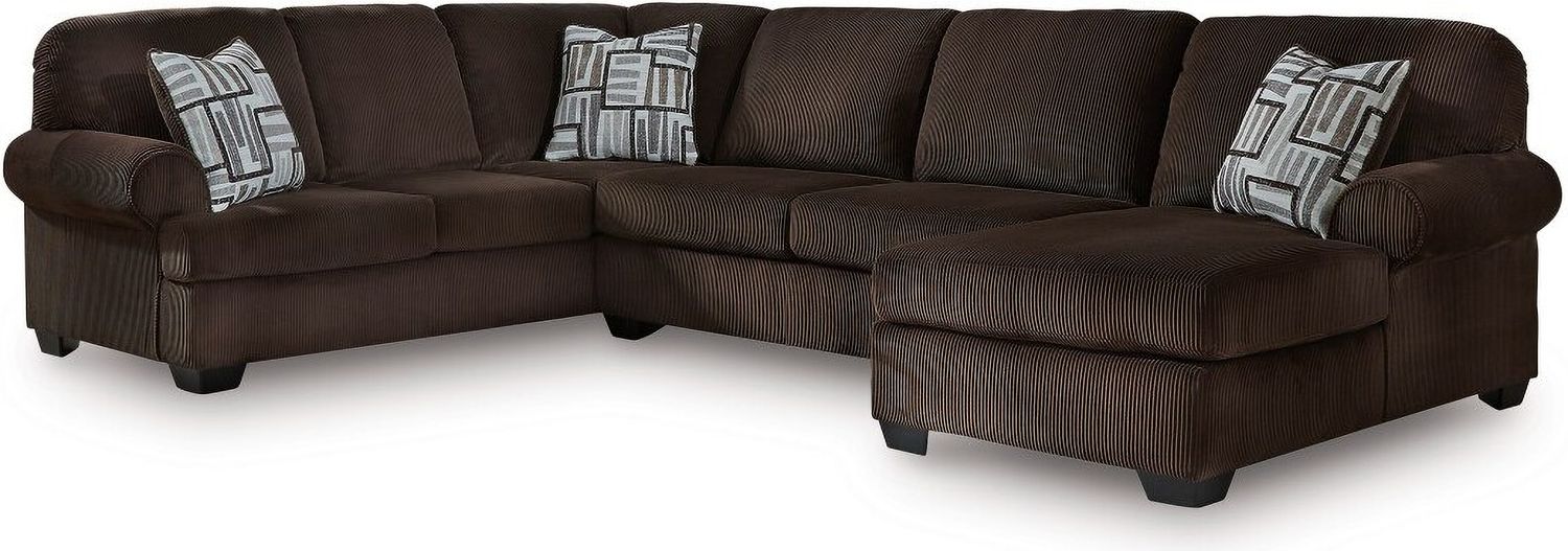 Firescrest 3-Piece RAF Sectional With Chaise In Chocolate NC35603S2