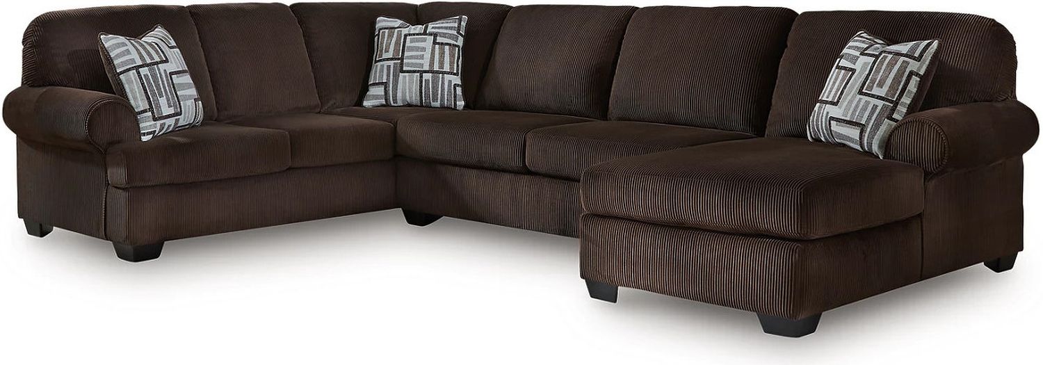 Firescrest 3-Piece RAF Sectional With Chaise In Chocolate NC35603S2