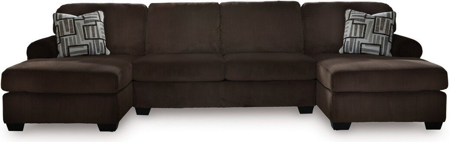 Firescrest 3-Piece Sectional With Double Chaise In Chocolate NC35603S3