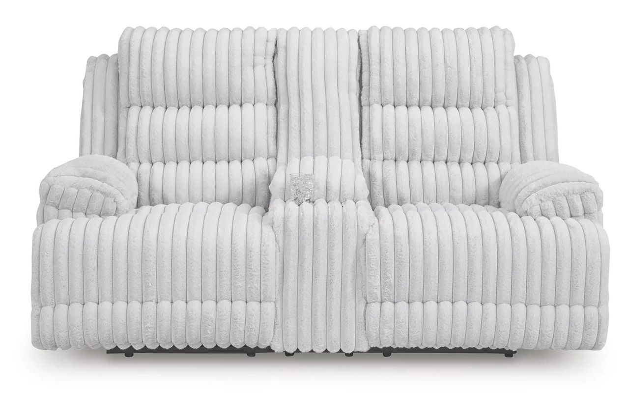 Higgesbee Power Reclining Loveseat with Console In Alloy NC4280496