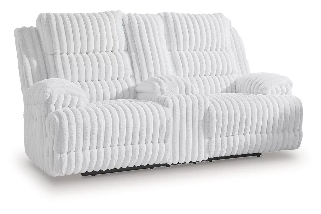 Higgesbee Power Reclining Loveseat with Console In Alloy NC4280496