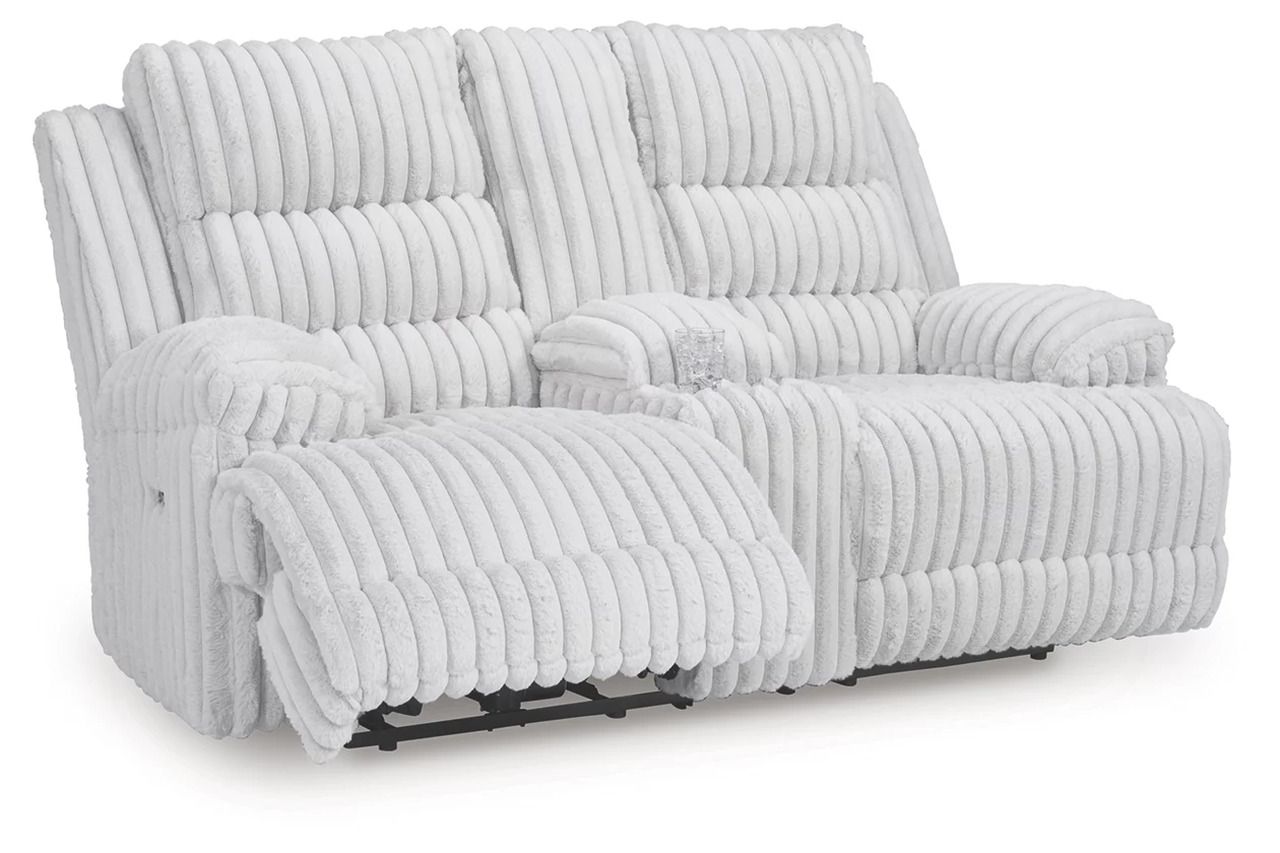 Higgesbee Power Reclining Loveseat with Console In Alloy NC4280496