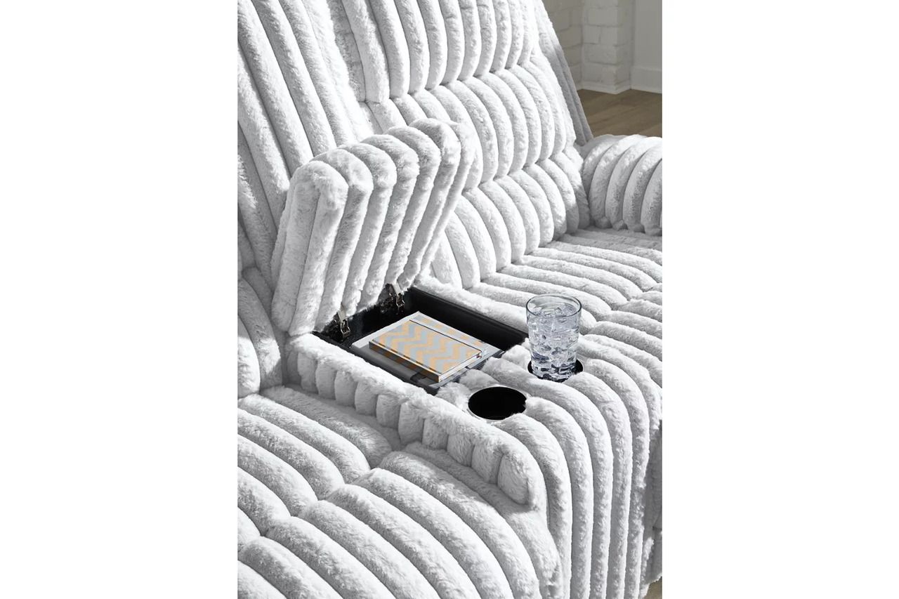Higgesbee Power Reclining Loveseat with Console In Alloy NC4280496