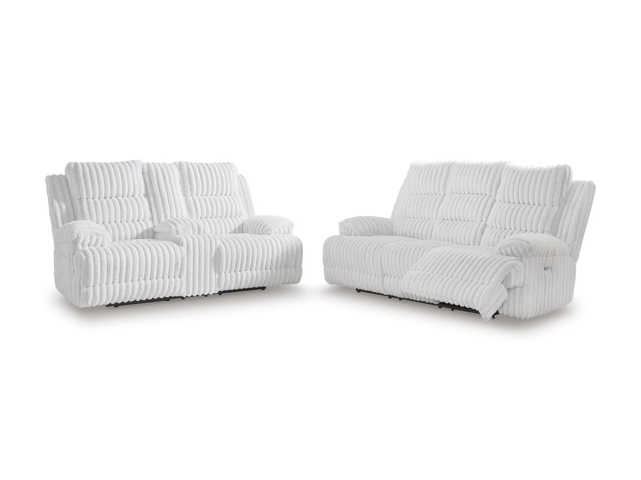Higgesbee Power Reclining Loveseat with Console In Alloy NC4280496