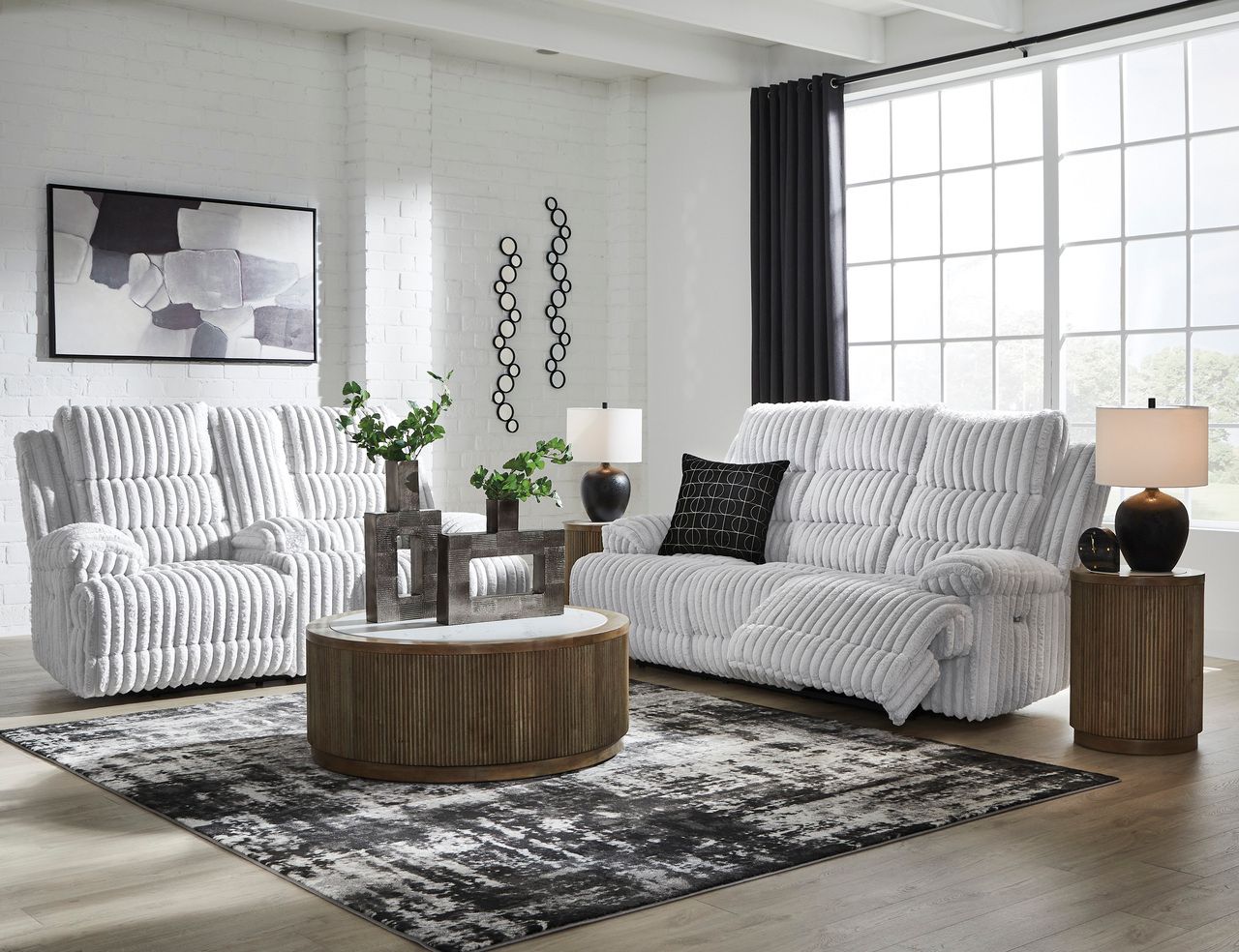 Higgesbee Power Reclining Loveseat with Console In Alloy NC4280496