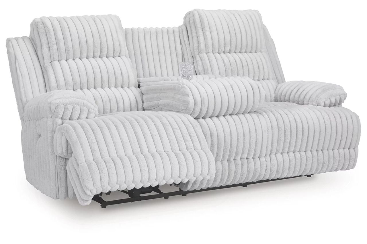 Higgesbee Power Reclining Sofa with Drop Down Table In Alloy NC4280499
