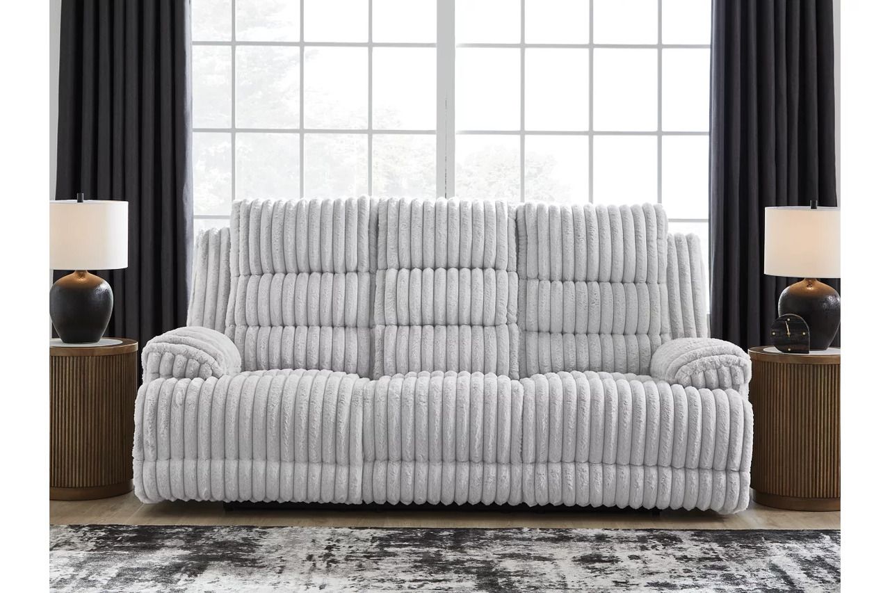 Higgesbee Power Reclining Sofa with Drop Down Table In Alloy NC4280499