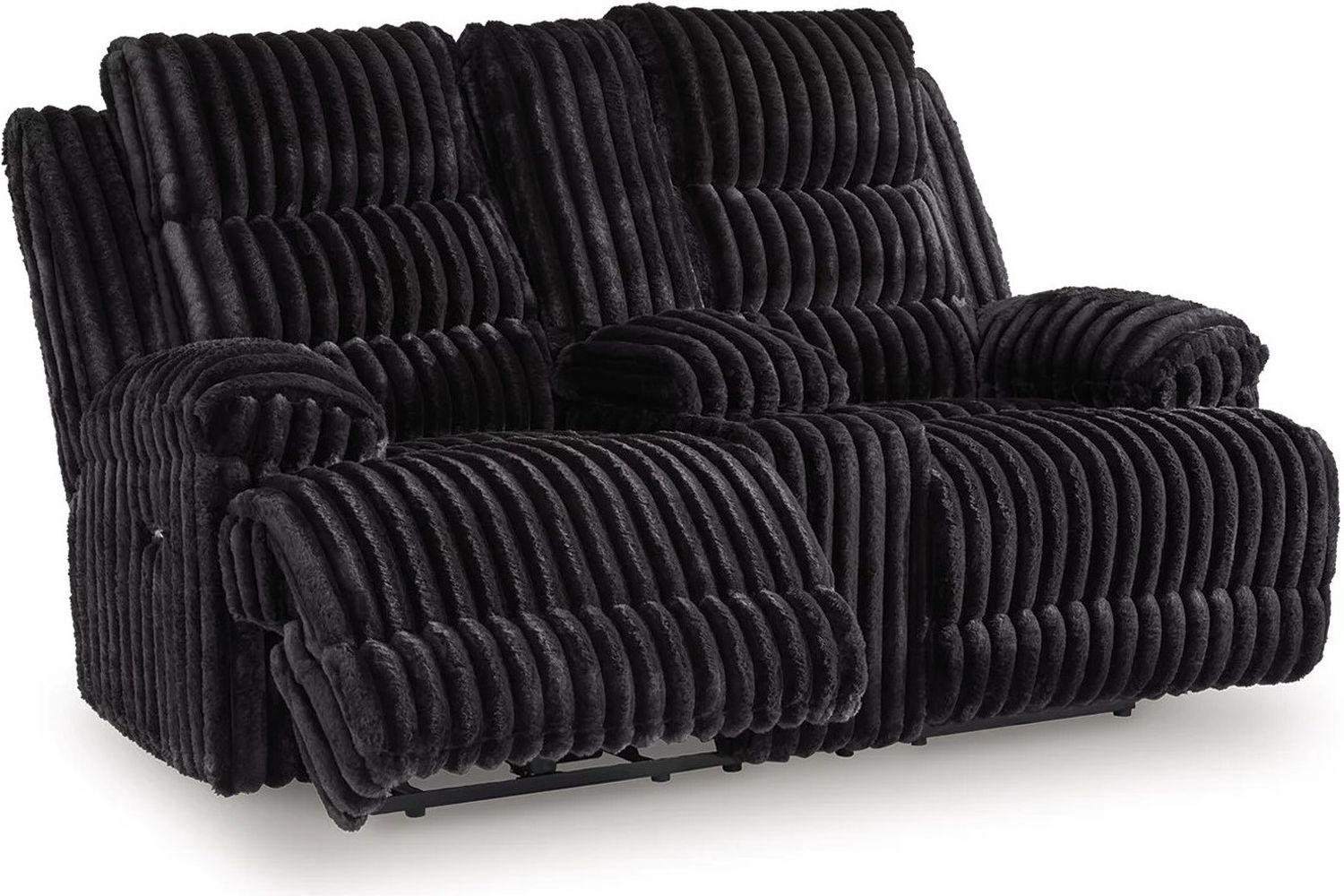 Higgesbee Reclining Loveseat with Console In Onyx NC4280596