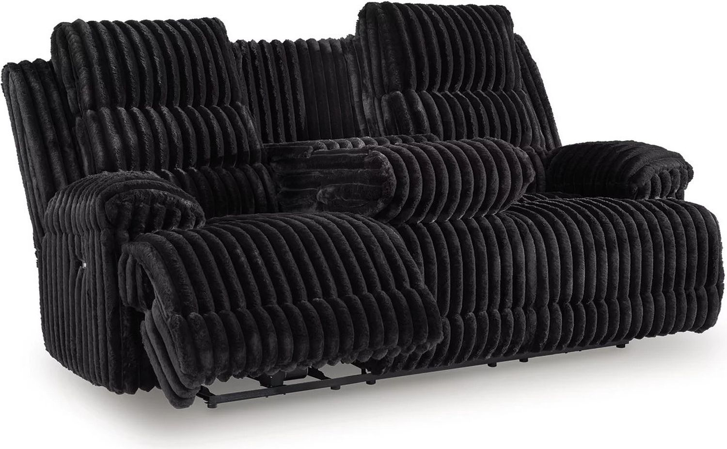 Higgesbee Power Reclining Sofa with Drop Down Table In Onyx NC4280599